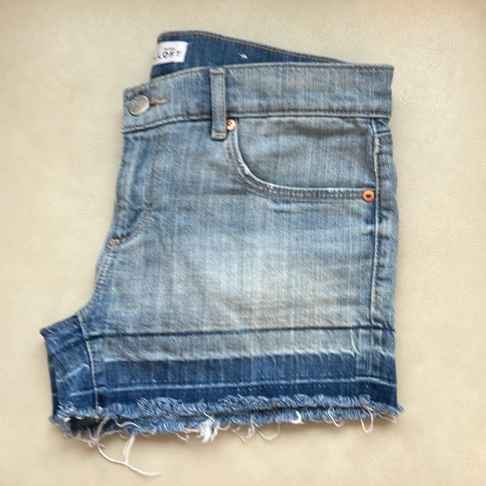 LOFT shorts- size 0, cut off frayed denim